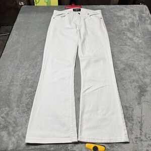 VTG Y2K L.e.i. LEI Mid Rise Flare Pants in White Western Indie Grunge Size 9